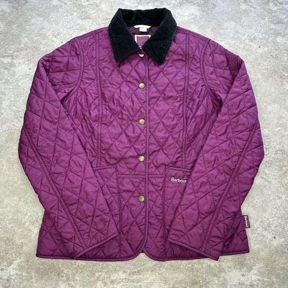 Barbour x Pantone Women’s Quilted Jacket Purple Diamond Coat Size 10 US 6 - Picture 1 of 12